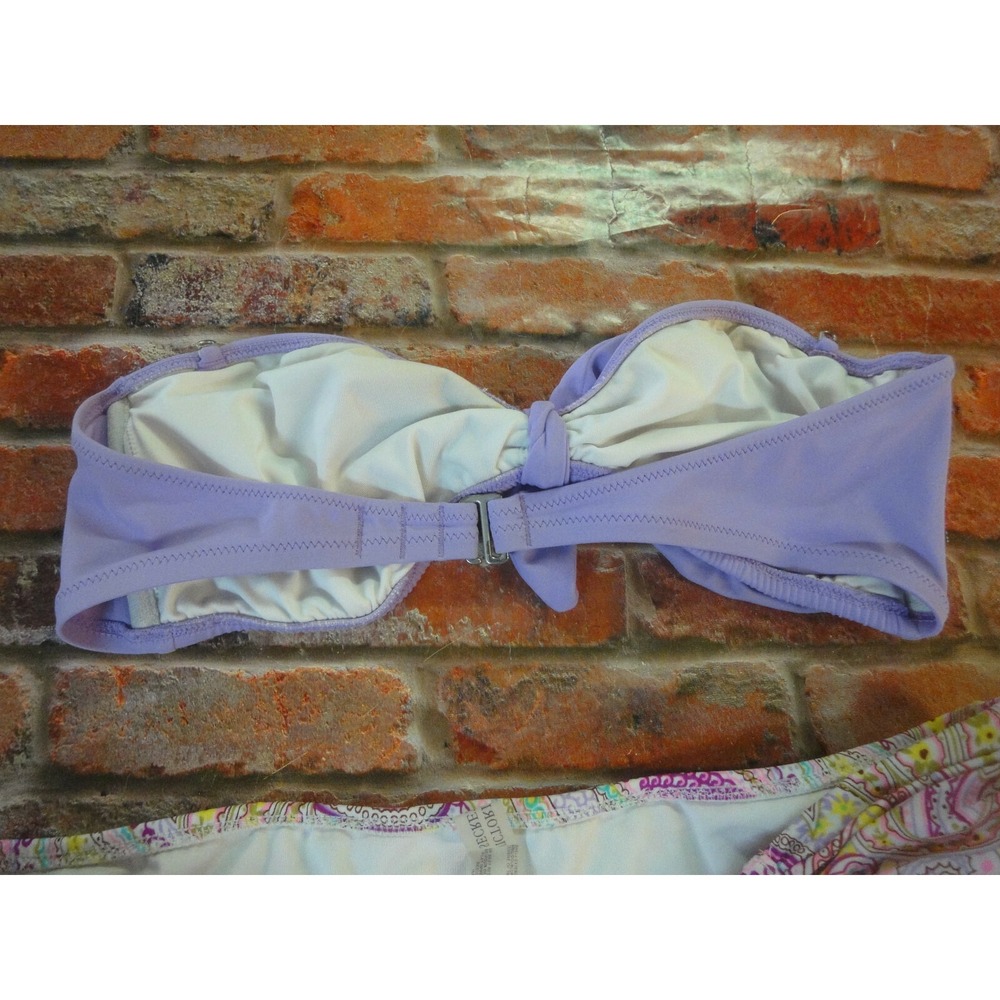 Victorias secret bikini top only strapless swim wear lavender M swimsuit bow - Picture 4 of 8